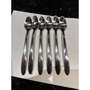 Set Of 6 Vintage UTICA stainless Steel USA Large Table Spoons